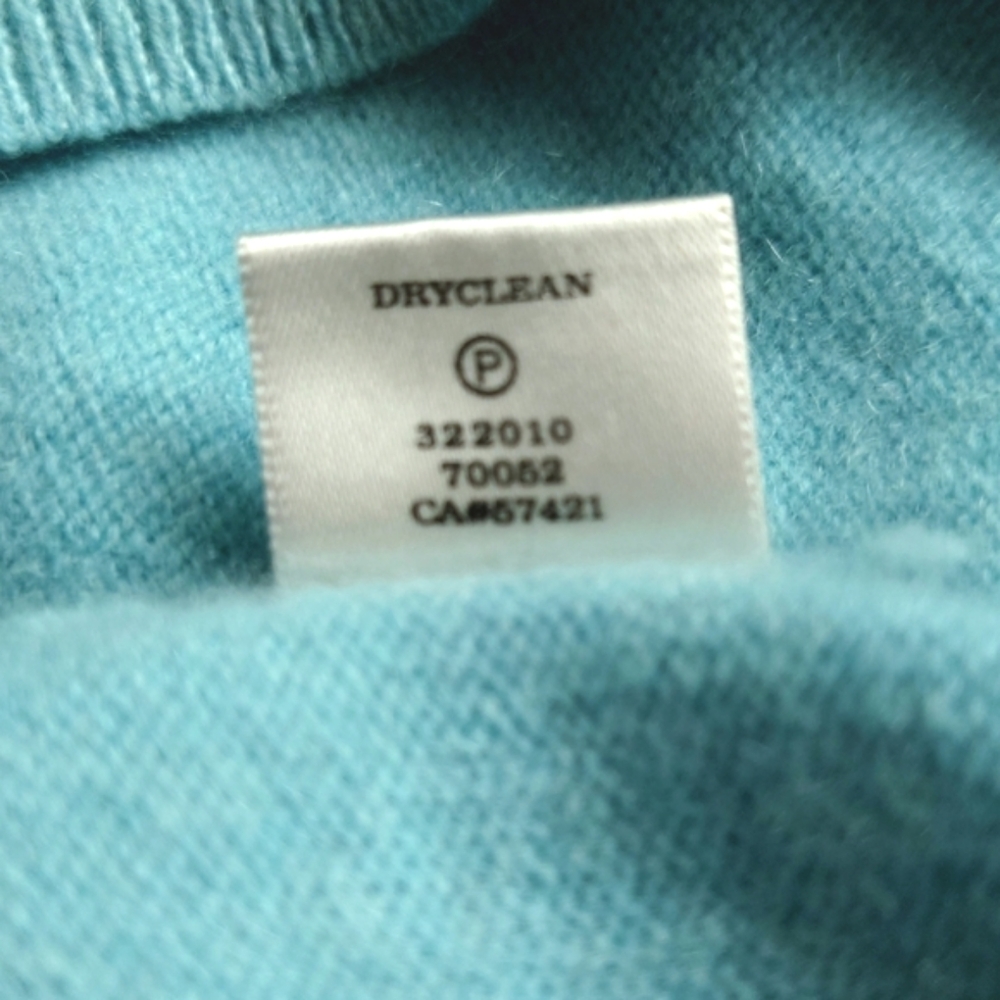 ANN TAYLOR Women's V-Neck Cashmere Sweater Aqua Blue Size M - Picture 7 of 7